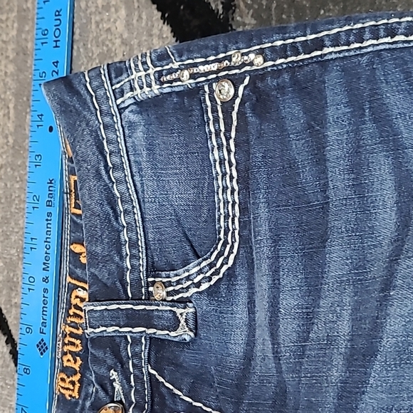 ROCK REVIVAL SHERRY STRAIGHT SEQUINS RHINESTONES DENIM JEAN - Picture 6 of 16